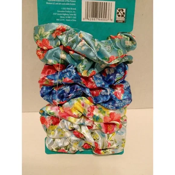 Pioneer Woman Hair Ties Pack of 8 Floral Scrunchie BRAND NEW MULTICOLOR - Picture 5 of 8